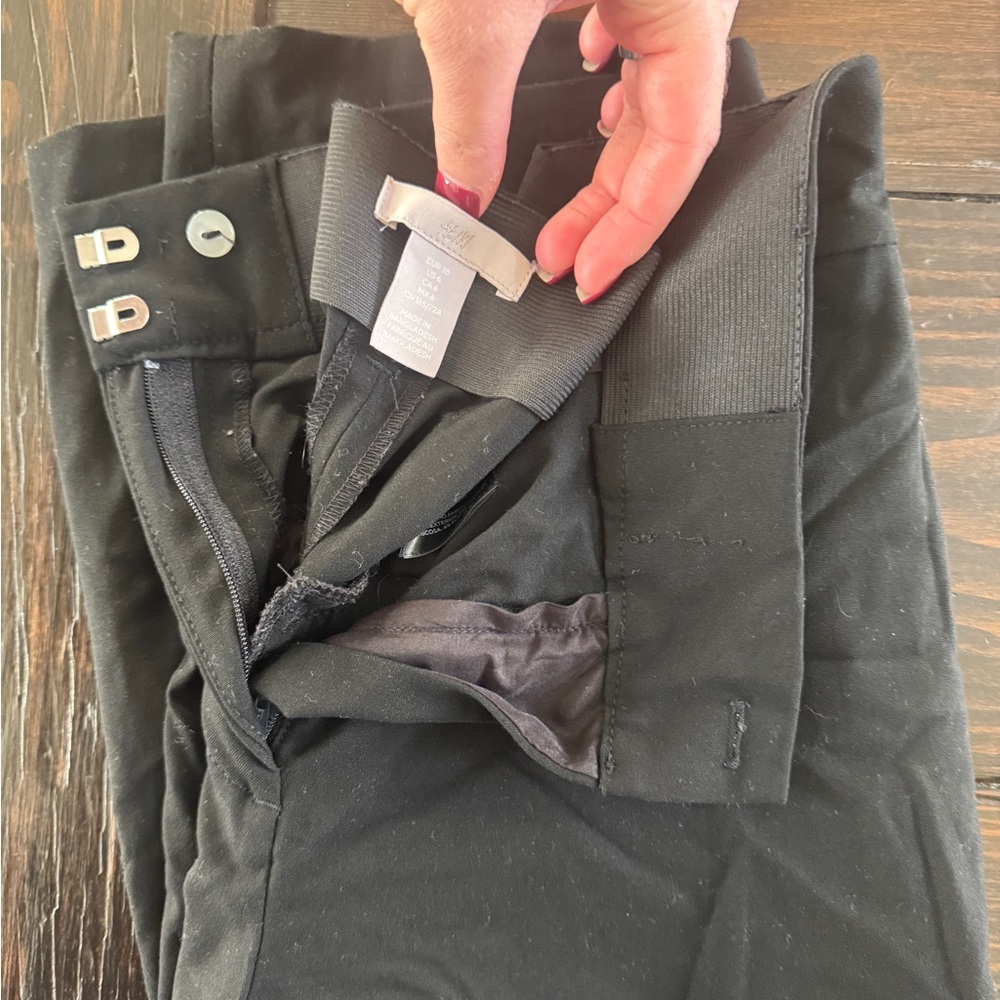 H&M black straight leg dress pants